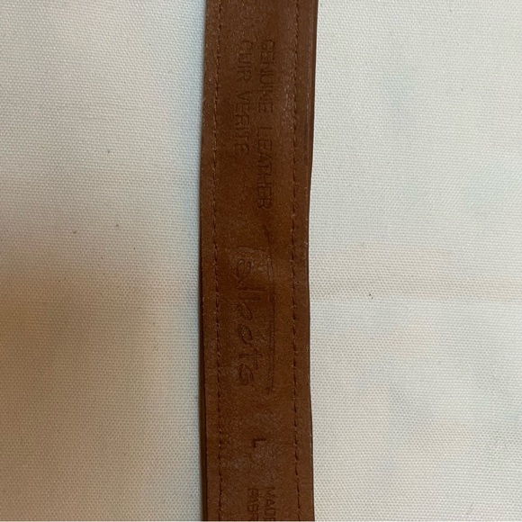 VTG Talbots Womens Sz. L Brown Leather Plaid Tweed Patchwork Belt Preppy - Picture 7 of 10